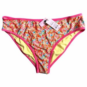 Wild Fable Woman’s  Mid Rise High Leg Cheeky Bikini Bottom NWT 2X Pink Floral
